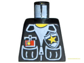 Fekete Rendőr Minifig felsőrész karok nélkül