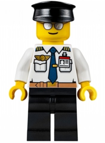 LEGO® Minifigurák air049 - Pilóta - Fehér felsőben, nyakkendővel