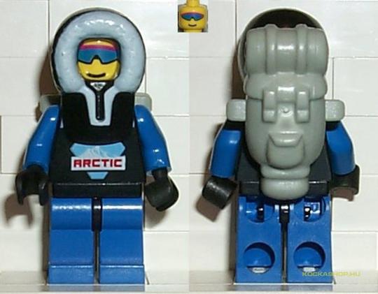 LEGO® Minifigurák arc002 - Arctic - Fekete Kapucnival - Használt