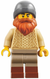Harbormaster's Office Fisherman - Tan Knit Cable Sweater, Dark Tan Legs with Molded Reddish Brown Bo