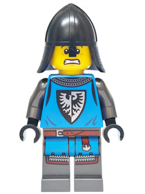 Forest Stronghold Black Falcon Soldier - Male, Pearl Dark Gray Detailed Legs, Helmet with Neck Prote