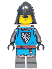 Forest Stronghold Black Falcon Soldier - Female, Pearl Dark Gray Detailed Legs, Helmet with Neck Pro