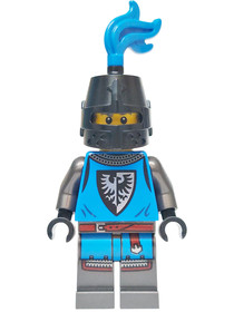 Forest Stronghold Black Falcon Soldier - Male, Pearl Dark Gray Detailed Legs, Black Helmet with Eye 