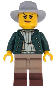 Wild West Train Cowboy - Female, Dark Green Jacket, Dark Tan Legs with Reddish Brown Boots, Light Bl