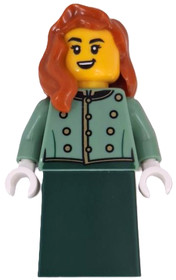 Wild West Train Passenger - Female, Sand Green Vest, Dark Green Skirt, Dark Orange Hair Over Shoulde