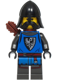 Black Falcon Archer - Male, Pearl Dark Gray Detailed Legs, Black Helmet with Neck Protector, Moustac