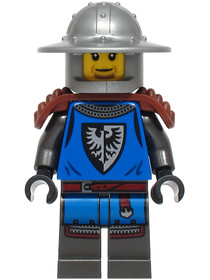 Black Falcon - Male, Pearl Dark Gray Detailed Legs, Flat Silver Helmet with Broad Brim, Reddish Brow
