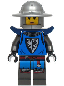 Black Falcon - Female, Pearl Dark Gray Detailed Legs, Flat Silver Helmet with Broad Brim, Dark Blue 