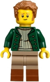 Vampire Castle Visitor - Male, Dark Green Open Jacket, Dark Tan Legs with Reddish Brown Boots, Mediu