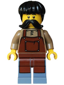 Pirate - Male, Reddish Brown Apron, Black Hair and Moustache