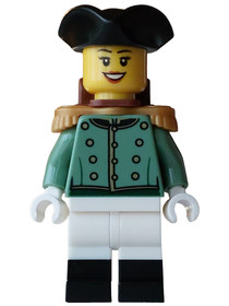 Imperial Soldier - Female, Sand Green Jacket Formal, White Legs with Black Boots, Reddish Brown Back