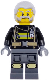 Art Factory Maintenance Worker - Male, Black Jacket with Reflective Stripes, Dark Bluish Gray Legs w