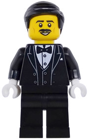 Art Factory Waiter - Male, Black Tuxedo, Black Legs, Black Short Hair with Left Part