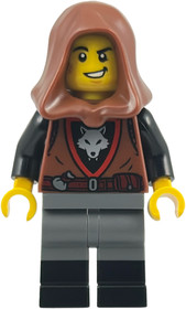 Wolfpack - Male, Dark Bluish Gray Legs with Black Boots, Reddish Brown Hood