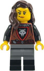 Wolfpack - Female, Dark Bluish Gray Legs with Black Boots, Dark Brown Hair