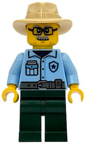 Sequoia Tree Trail Ranger - Male, Bright Light Blue Uniform, Dark Green Legs, Tan Fedora, Rectangula