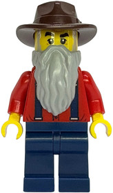 Gold Mine Prospector - Male, Red Shirt with Tan Tie, Dark Blue Legs, Dark Brown Fedora, Light Bluish
