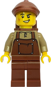 Gold Mine Miner - Male, Dark Tan Shirt with Reddish Brown Apron, Reddish Brown Legs, Flat Cap and Ba