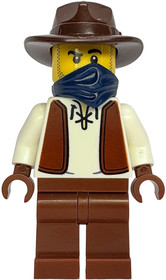 Gold Mine Miner - Male, White Shirt with Reddish Brown Vest, Reddish Brown Legs, Dark Brown Fedora, 