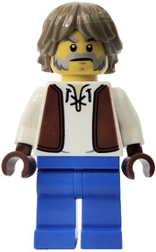 Blacksmith - White Shirt with Reddish Brown Vest, Blue Legs, Dark Tan Hair