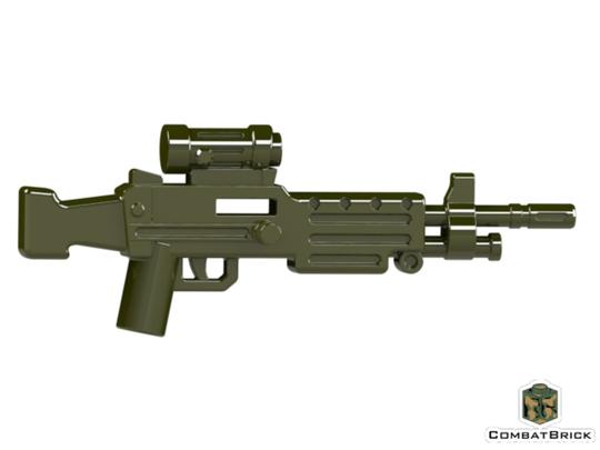 Katonai zöld M249 Squad Automatic Weapon géppuska