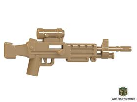 Sötét cserszínű M249 Squad Automatic Weapon géppuska