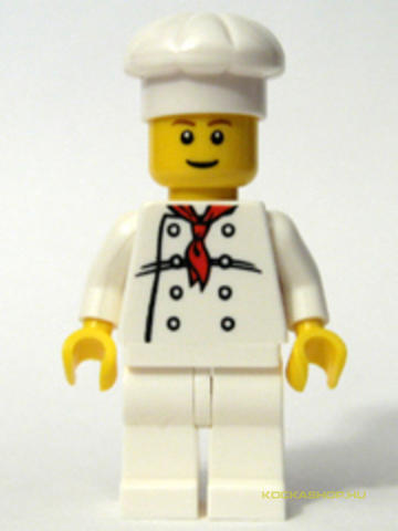 LEGO® Minifigurák chef017 - Férfi szakács 8 gombos fehér ruhában