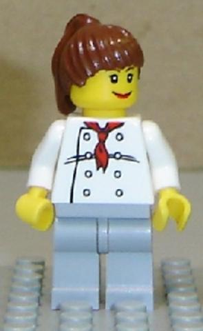 LEGO® Minifigurák chef019 - Piros Kendős Konyhafőnök (Chef)