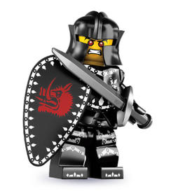 LEGO Minifigura 7. sorozat - Sötét lovag - kiegészítő nélkül