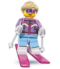 LEGO Minifigura 8. sorozat - Síelő lány