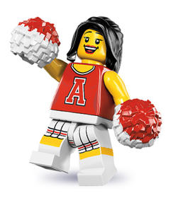 LEGO Minifigura 8. sorozat - Piros pompomlány