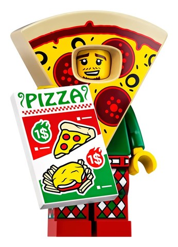 LEGO® Minifigurák col19-10 - Pizzajelmezes fiú - 19. Sorozat