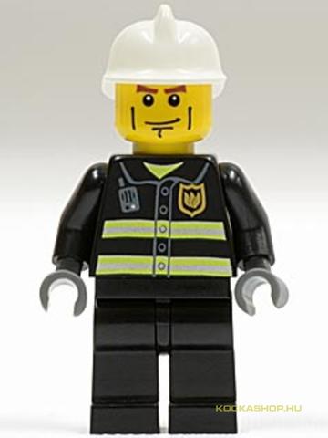 LEGO® Minifigurák cty0020 - Tűzoltó Fekete Egyenruhában És Fehér Sisakban