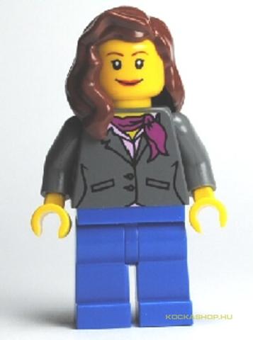 LEGO® Minifigurák cty0185 - Lila kendős lány, kék nadrágban