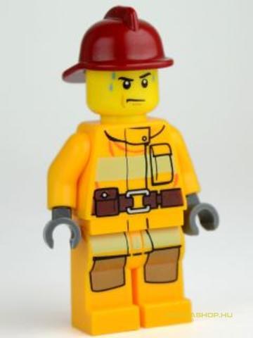 LEGO® Minifigurák cty0279 - Világos narancs tűzoltó, piros sisakkal