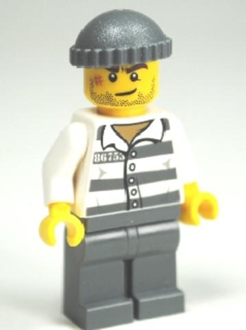 LEGO® Minifigurák cty0457 - Borostás Rab Csíkos Egyenruhában