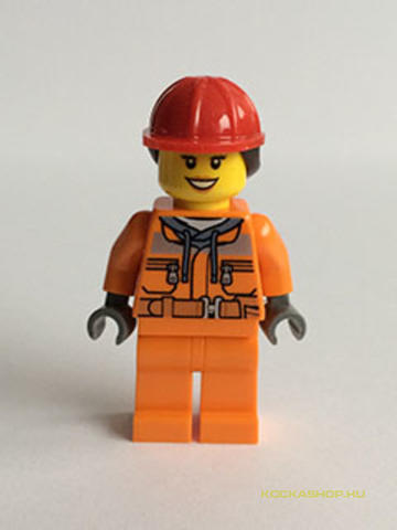 LEGO® Minifigurák cty0528 - Mérnöklány Narancssárga Kapucnis Felsőben Hosszú Hajjal