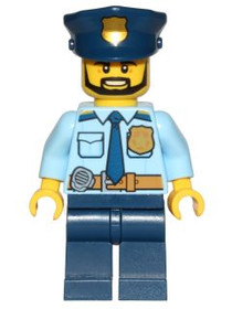 Szakállas rendőr kalapban