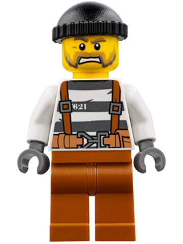 LEGO® Minifigurák cty0773 - Börtönrab sötétnarancs overállban, 621 feliratos csíkos pólóban