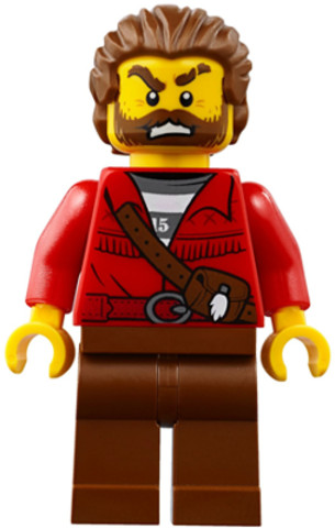 LEGO® Minifigurák cty0835 - Mountain Police - Crook Male with Red Fringed Shirt with Strap and Pouch, Skunk Fighter