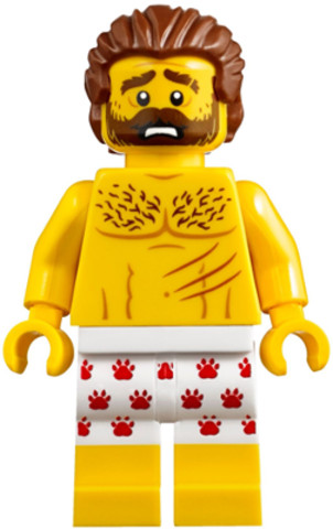 LEGO® Minifigurák cty0850 - Mountain Police - Crook Male Bare Chest, White Underwear with Red Pawprints Pattern