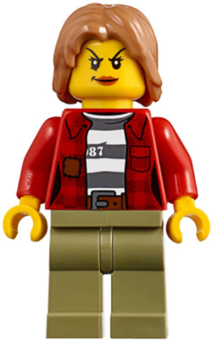 LEGO® Minifigurák cty0851 - Mountain Police - Crook Female Jacket over 87 Prison Stripes