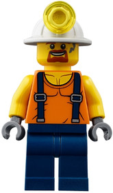 Miner - Shirt with Straps, Dark Blue Legs, Mining Helmet, Goatee and Moustache