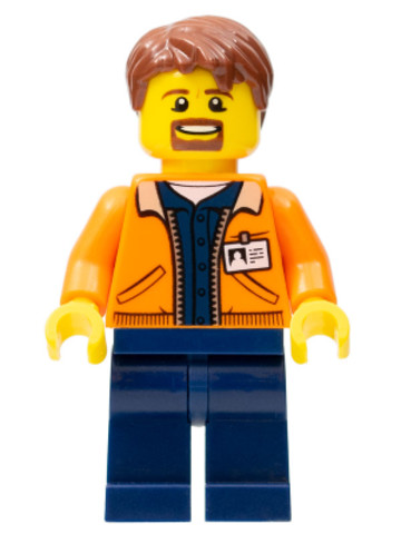 LEGO® Minifigurák cty0895 - Miner - Equipment Operator with Beard, Reddish Brown Hair