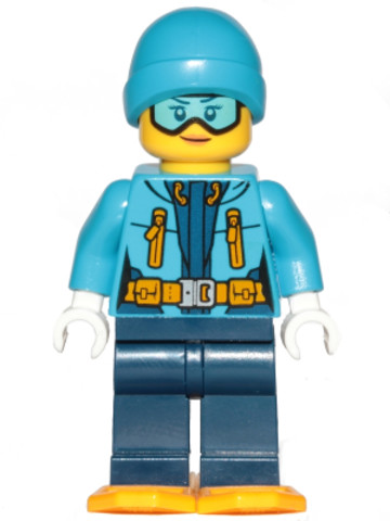 LEGO® Minifigurák cty0906 - Arctic Explorer - Female, Dark Blue Legs, Dark Azure Beanie, Medium Azure Ski Goggles, Bright Light 