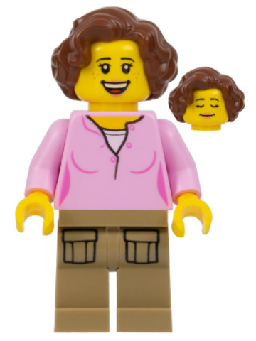 LEGO® Minifigurák cty0910 - Hiker, Female Parent, Pink Shirt, Dark Tan Legs