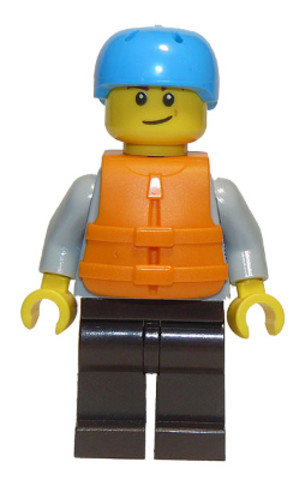 LEGO® Minifigurák cty0914 - Rafter, Adult Son, Dark Azure Sports Helmet, Orange 2 Strap Life Jacket