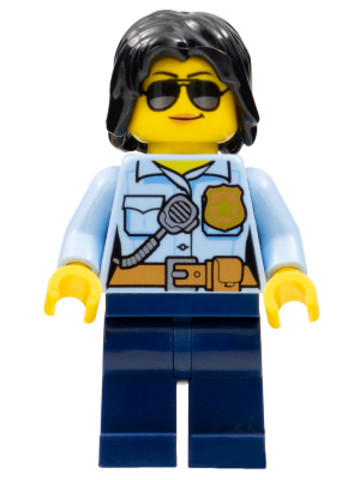 LEGO® Minifigurák cty0936 - Police Officer, Female, Dark Blue Legs, Sunglasses