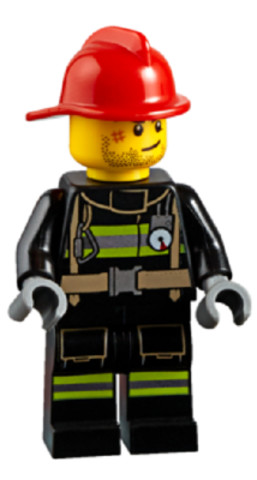 LEGO® Minifigurák cty0951 - Fire - Reflective Stripes, Stubble Beard, Red Helmet
