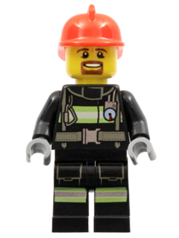 LEGO® Minifigurák cty0966 - Fire - Reflective Stripes with Utility Belt, Red Fire Helmet, Brown Goatee